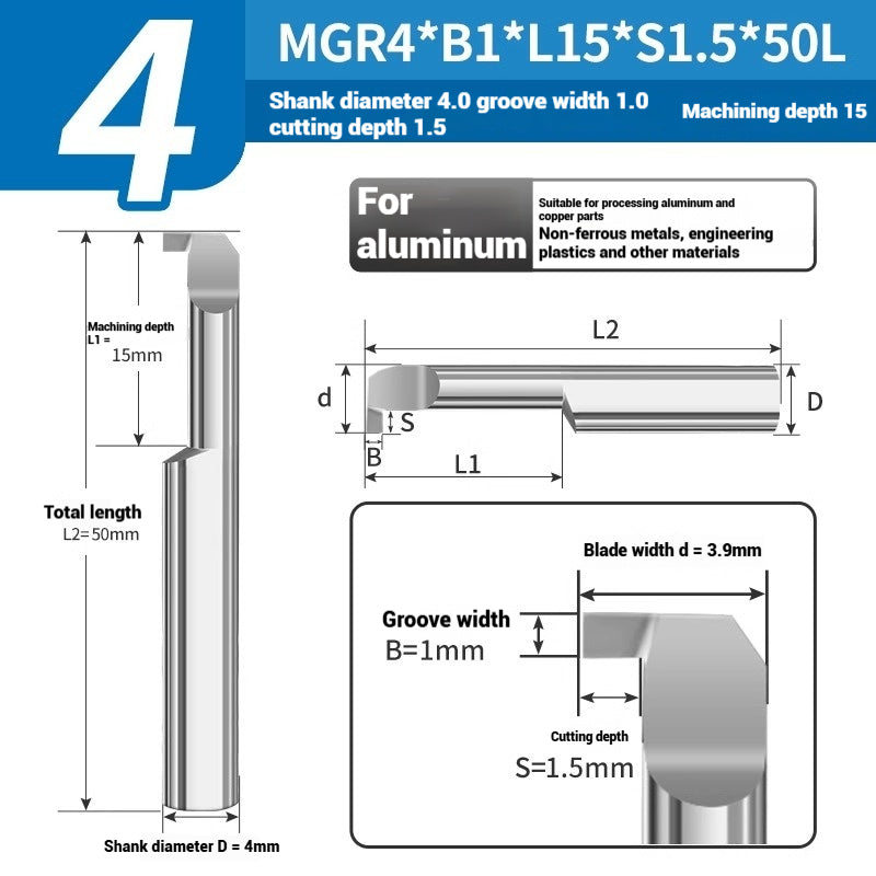 1135-CNC Small Bore Grooving Tool MGR Integral Tungsten Carbide Small Bore Hook Grooving Tool for Steel and Aluminum Internal Grooving Toolholder Shandong Denso Pricision Tools Co.,Ltd.